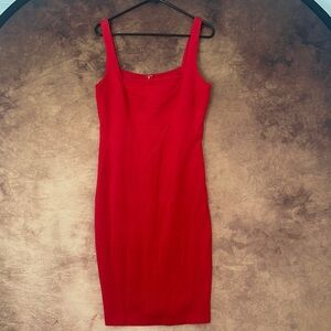 Sangria Vibrant Red Midi Dress Bandage Style